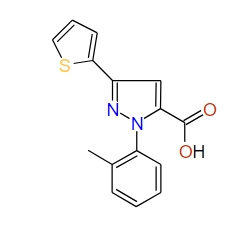 3-(Thiophen-2-yl)-1-o-tolyl-1H-pyrazole-5-carboxylic acid, 97%