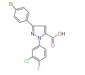 3-(4-Bromophenyl)-1-(3-chloro-4-fluorophenyl)-1H-pyrazole-5-carboxylic acid, 97%