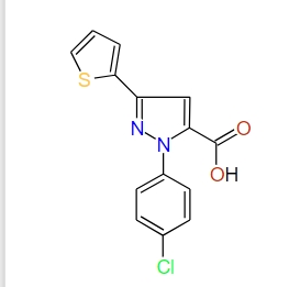 1-(4-Chlorophenyl)-3-(thiophen-2-yl)-1H-pyrazole-5-carboxylic acid, 97%