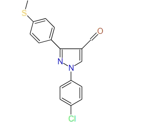 1-(4-Chlorophenyl)-3-(4-(methylthio)phenyl)-1H-pyrazole-4-carbaldehyde, 97%