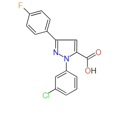 1-(3-Chlorophenyl)-3-(4-fluorophenyl)-1H-pyrazole-5-carboxylic acid, 97%