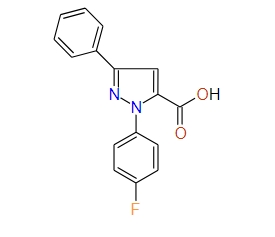 -(4-Fluorophenyl)-3-phenyl-1H-pyrazole-5-carboxylic acid, 97%