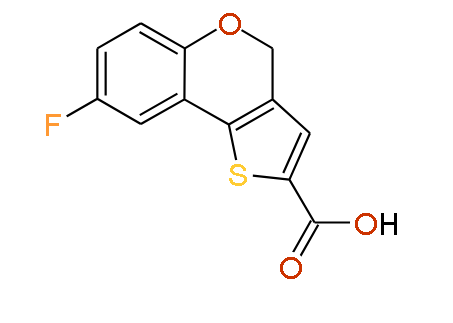 8-Fluoro-4H-thieno[3,2-c]chromene-2-carboxylic acid, 97%