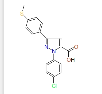 1-(4-Chlorophenyl)-3-(4-(methylthio)phenyl)-1H-pyrazole-5-carboxylic acid, 97%