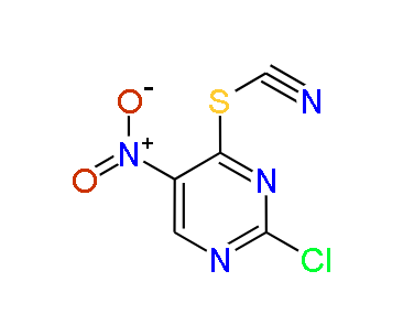 2-Chloro-5-nitro-4-(thiocyano)pyrimidine, 97%
