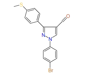 1-(4-Bromophenyl)-3-(4-(methylthio)phenyl)-1H-pyrazole-4-carbaldehyde, 97%