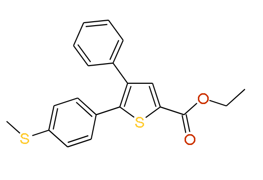 Ethyl 5-(4-(methylthio)phenyl)-4-phenylthiophene-2-carboxylate, 97%