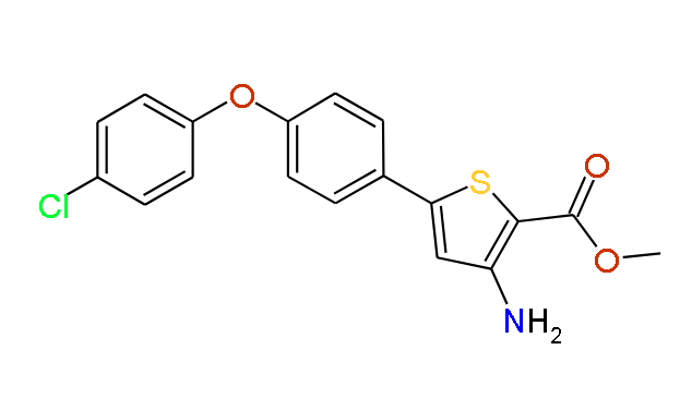 Methyl 5-(4-(4-chlorophenoxy)phenyl)-3-aminothiophene-2-carboxylate, 97%