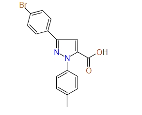 3-(4-Bromophenyl)-1-p-tolyl-1H-pyrazole-5-carboxylic acid, 97%