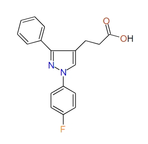 3-(1-(4-Fluorophenyl)-3-phenyl-1H-pyrazol-4-yl)propanoic acid