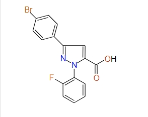 3-(4-Bromophenyl)-1-(2-fluorophenyl)-1H-pyrazole-5-carboxylic acid, 97%
