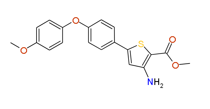 Methyl 5-(4-(4-methoxyphenoxy)phenyl)-3-aminothiophene-2-carboxylate, 97%