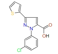 1-(3-Chlorophenyl)-3-(thiophen-2-yl)-1H-pyrazole-5-carboxylic acid, 97%