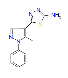 5-(5-Methyl-1-phenyl-1H-pyrazol-4-yl)-1,3,4-thiadiazol-2-amine, 97%