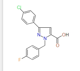 1-(4-Fluorobenzyl)-3-(4-chlorophenyl)-1H-pyrazole-5-carboxylic acid, 97%