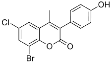 8-Bromo-6-chloro-3(4’-hydroxyphenyl)-4-methylcoumarin