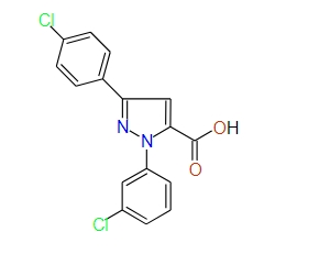 1-(3-Chlorophenyl)-3-(4-chlorophenyl)-1H-pyrazole-5-carboxylic acid, 97%