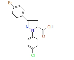3-(4-Bromophenyl)-1-(4-chlorophenyl)-1H-pyrazole-5-carboxylic acid, 97%