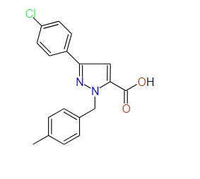 1-(4-Methylbenzyl)-3-(4-chlorophenyl)-1H-pyrazole-5-carboxylic acid, 97%