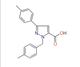1-(4-Methylbenzyl)-3-p-tolyl-1H-pyrazole-5-carboxylic acid, 97%