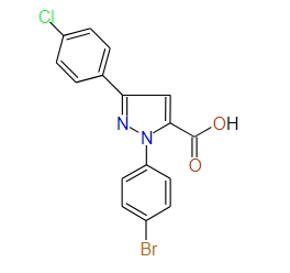 1-(4-Bromophenyl)-3-(4-chlorophenyl)-1H-pyrazole-5-carboxylic acid, 97%