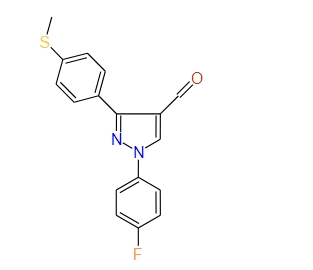 1-(4-Fluorophenyl)-3-(4-(methylthio)phenyl)-1H-pyrazole-4-carbaldehyde, 97%