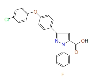 3-(4-(4-Chlorophenoxy)phenyl)-1-(4-fluorophenyl)-1H-pyrazole-5-carboxylic acid, 97%