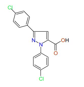 1,3-Bis(4-chlorophenyl)-1H-pyrazole-5-carboxylic acid, 97%