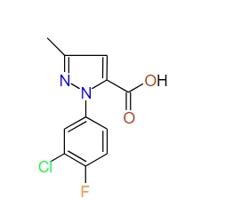 1-(3-Chloro-4-fluorophenyl)-3-methyl-1H-pyrazole-5-carboxylic acid, 97%