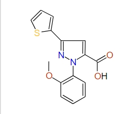 1-(2-Methoxyphenyl)-3-(thiophen-2-yl)-1H-pyrazole-5-carboxylic acid, 97%