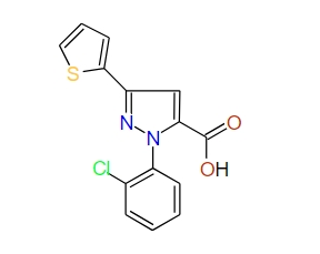 1-(2-Chlorophenyl)-3-(thiophen-2-yl)-1H-pyrazole-5-carboxylic acid, 97%