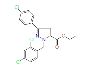 Ethyl 1-(2,4-dichlorobenzyl)-3-(4-chlorophenyl)-1H-pyrazole-5-carboxylate, 97%
