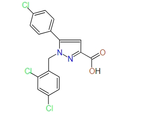 1-(2,4-Dichlorobenzyl)-5-(4-chlorophenyl)-1H-pyrazole-3-carboxylic acid, 97%